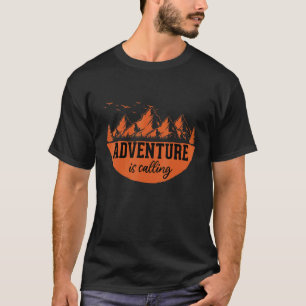 T-shirt Randonneur Nature Adventure Appelle Sunset Camping