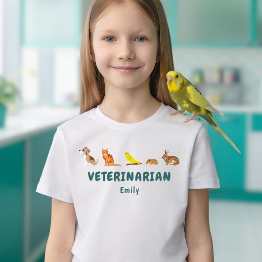 T-shirt Rangée d'animaux Jeu de vétérinaire pour enfants