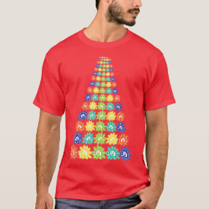 T-shirt Rangées toujours croissantes de Fleurs salées à vi