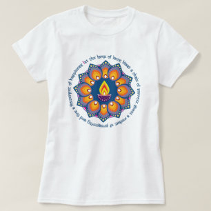 T-shirt Rangoli avec Diya et le souhait traditionnel Diwal