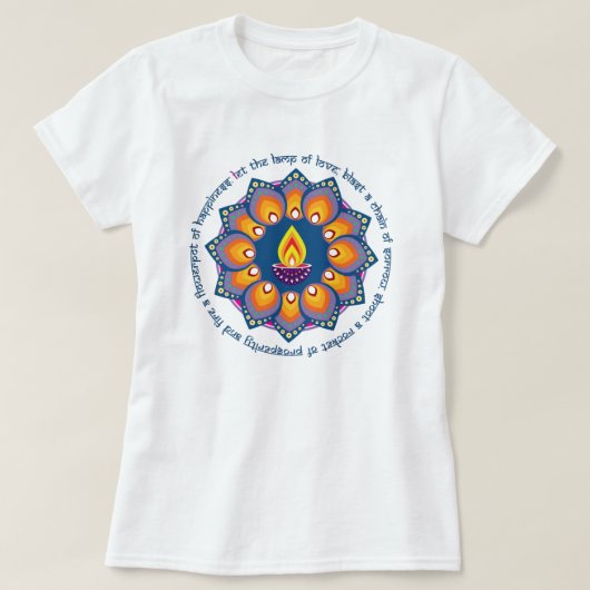 T-shirt 🎆 ❤️ Rangoli avec Diya et le traditionnel Diwali (Design devant)