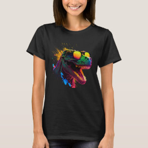 T-shirt Rapace de dinosaure cool avec lunettes de soleil 3