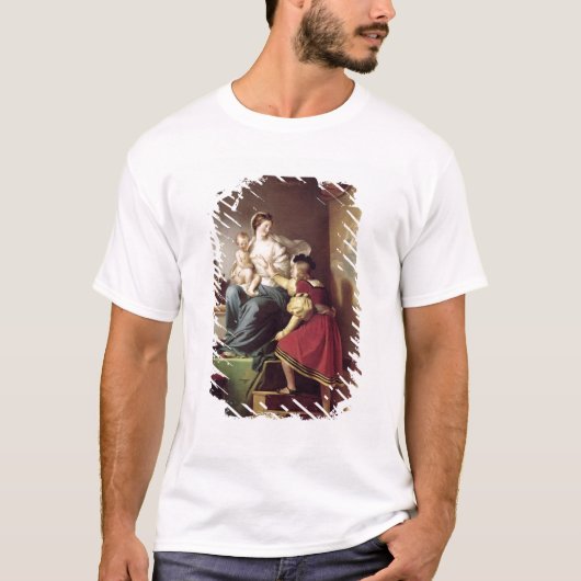 T-shirt Raphael ajustant la pose de son modèle sien (Devant)