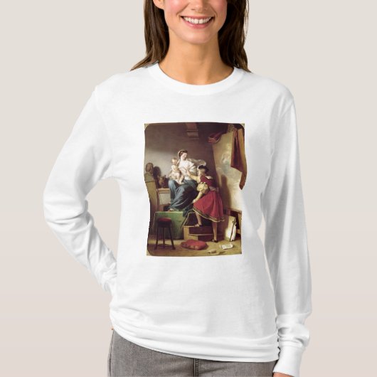 T-shirt Raphael ajustant la pose de son modèle sien (Devant)