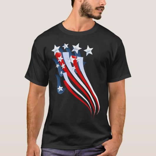 T-shirt rapide de drapeau américain (Devant)