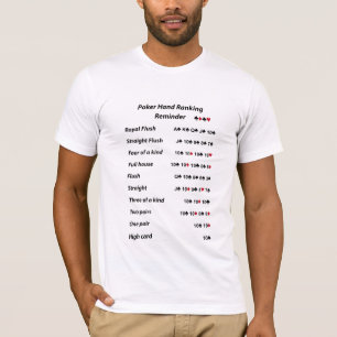 T-shirt Rappel de rang de main de poker