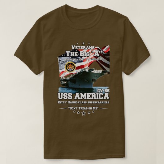 T-shirt RAPPELEZ-VOUS USS America CVACV66 anciens combatta (Design devant)