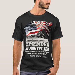 T-shirt RAPPELEZ-VOUS USS Montpelier CL57 Light Cruiser Vé