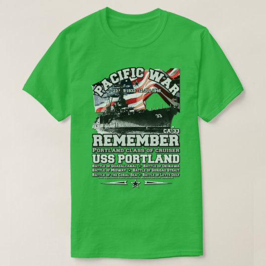 T-shirt RAPPELEZ-VOUS USS Portland US cruiser (Design devant)
