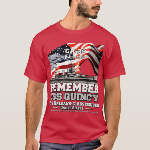 T-shirt RAPPELEZ-VOUS USS Quincy CA39 vétérans de la marin