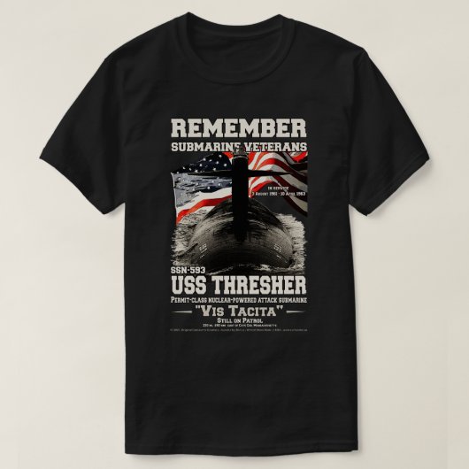 T-shirt RAPPELEZ-VOUS USS Thresher SSN593 (Design devant)