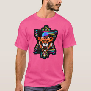 T-shirt Rapper Tiger Géométrie Sacrée Fractage Motifs Bon