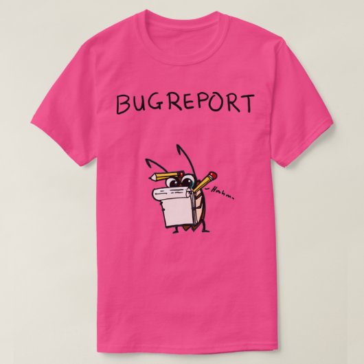 T-shirt rapport de bogue de codeur (Design devant)