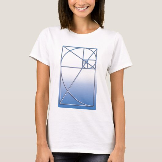 T-shirt Rapport d'or Blanc-Bleu (Devant)