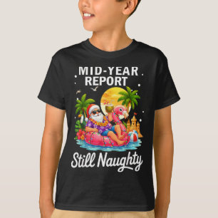 T-shirt rapport semestriel naughty funny santa plage été