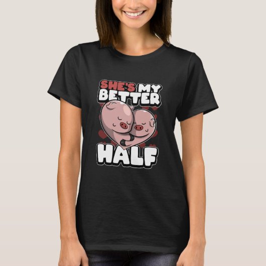 T-shirt Rapprocher Deux Cochons Chaussures Mon Mieux (Devant)