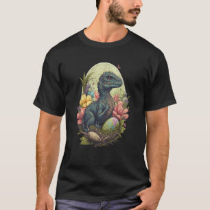 T-shirt Raptor rex Bunny Oreilles Oeuf Jour de Pâques Dino