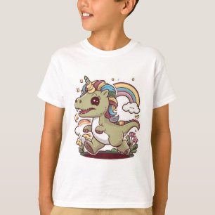 T-shirt Raptoricorne Funny Velociraptor Unicorn Mashup Din