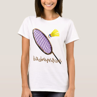 T-shirt Raquette de badminton pourpre