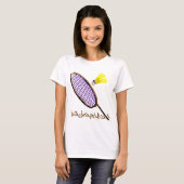 T-shirt Raquette de badminton pourpre (Devant entier)
