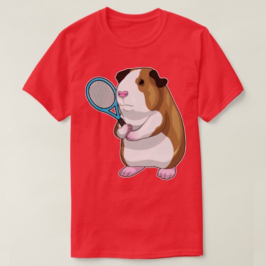 T-shirt Raquette de tennis de cochon de Guinée (Design devant)