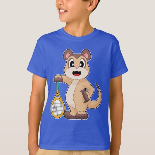 T-shirt Raquette de tennis de Meerkat (Devant)