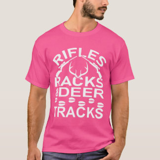 T-shirt Raquettes De Fusils Et Tracks De Cerfs Chasseurs D