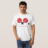 T-shirt Raquettes de ping-pong de table et boule noir, rou (Devant entier)