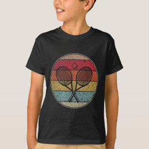 T-shirt Raquettes de tennis Sunset vintage Hommes Femmes E