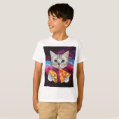 T-shirt rare de taco de pizza de chat de regard (Devant entier)