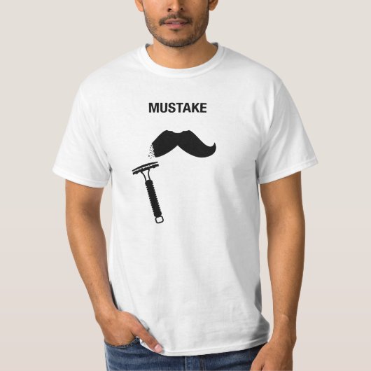 T-shirt Rasoir de sécurité de l'erreur De de moustache - (Devant)