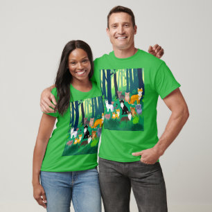 T-shirt Rassemblement de chats dans une clairière de forêt