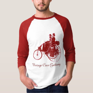T-shirt Rassemblement de voitures anciennes, marron et bla