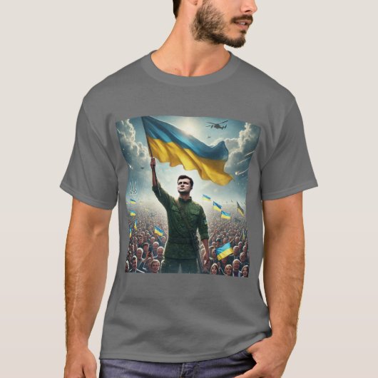 T-shirt Rassemblement ukrainien de Zelenskyy (Devant)