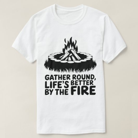 T-shirt Rassembler Round Campfire Wilderness Camping Artwo (Design devant)