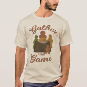 T-shirt Rassemblez-vous et jouez amusant Thanksgiving Boar (Devant)