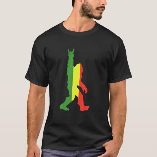 T-shirt Rasta Bigfoot Rock et Roll pour Sasquatch Believer (Devant)