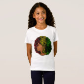 T-Shirt Rasta femme noire afro rouge jaune vert (Devant entier)