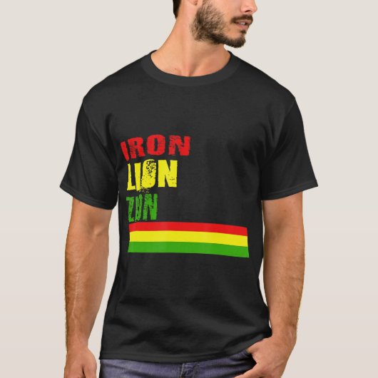 T-shirt Rasta IRON LION ZION Reggae (Devant)