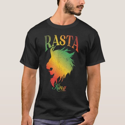 T-shirt Rasta King Reggae Style Pour La Musique Reggae (Devant)