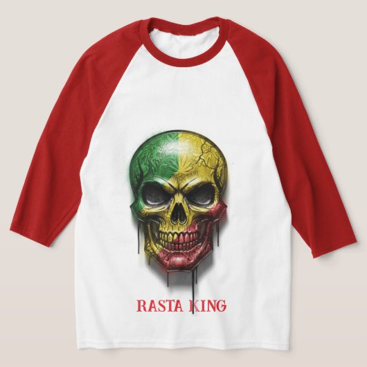 T-SHIRT RASTA KING SKULL (Poser)