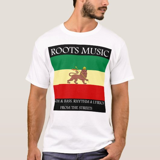 T-shirt Rasta - lion de drapeau de l'Ethiopie de musique (Devant)
