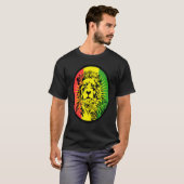 T-shirt Rasta Lion Reggae Dreadlocks Profil Pour Rastafari (Devant entier)