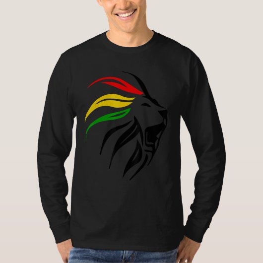 T-shirt Rasta Live Up Apparel Rasta Lion Design (Devant)