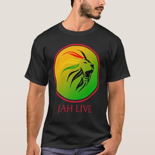 T-shirt Rasta Live Up jah Live Lion (Devant)