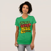 T-shirt Rasta Peace Love and Music (Devant entier)
