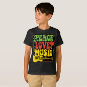 T-shirt Rasta PEACE-LOVE-MUSIC (Devant entier)