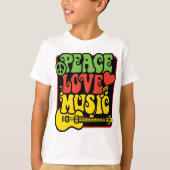 T-shirt Rasta PEACE-LOVE-MUSIC (Devant)