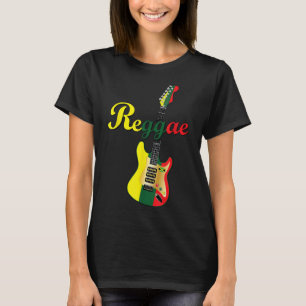 T-shirt Rasta Red Green Gold Reggae Musique Legend Guitare