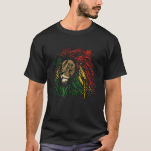 T-shirt Rasta Reggae Lion De Judah Jamaïque Racines Rastaf